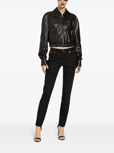 Dolce & Gabbana low-rise cotton-blend skinny jeans - Black - zdjęcie produktu nr 2