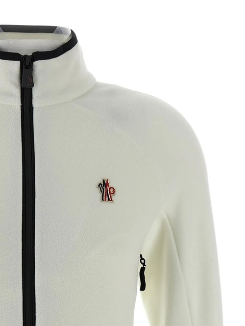 Moncler logo-patch zip fleece sweatshirt - White - zdjęcie produktu nr 1