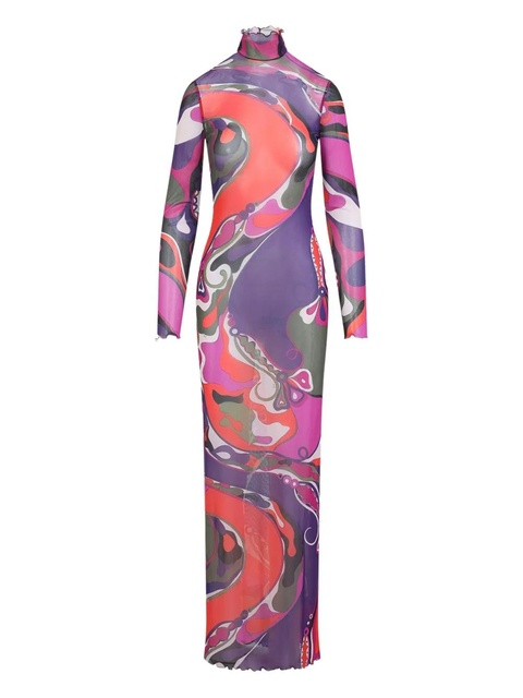 PUCCI swirl-print turtleneck dress - Purple - zdjęcie produktu nr 1
