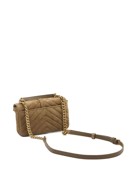 Saint Laurent logo-plaque suede cross-body bag - Brown - zdjęcie produktu nr 2
