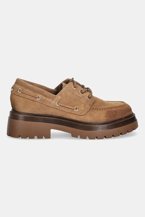 Steve Madden półbuty zamszowe Detroit damskie kolor brązowy na platformie 11004778 - zdjęcie produktu nr 1