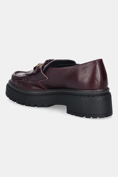 Nokwol mokasyny skórzane Perry Burgundy Leather damskie kolor bordowy na platformie Perry Burgundy Leather - zdjęcie produktu nr 2