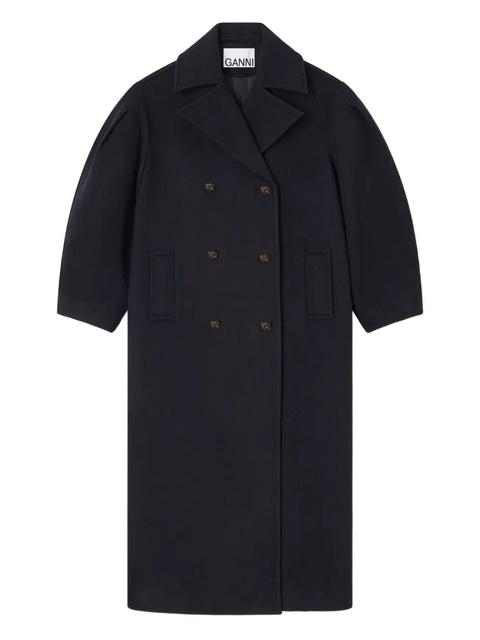 GANNI balloon-sleeves double-breasted coat - Blue - zdjęcie produktu nr 1