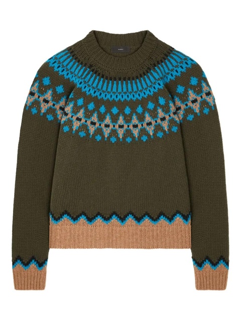 Alanui Sweet Winter fair isle pattern wool sweater - Green - zdjęcie produktu nr 1