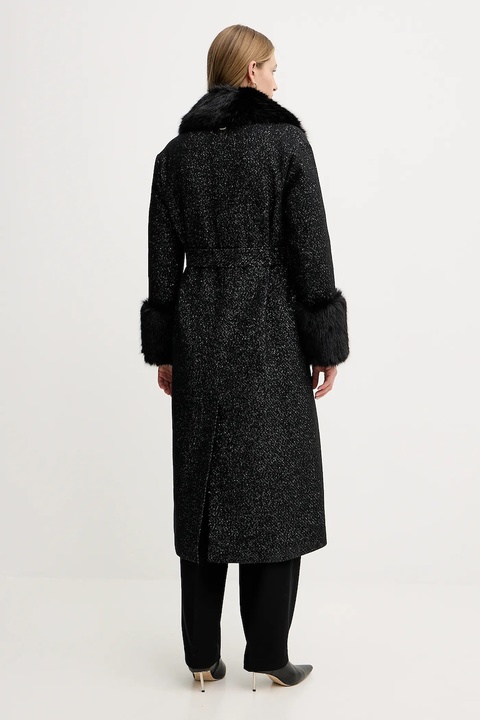 Twinset płaszcz z domieszką wełny kolor czarny 252TT2040 - zdjęcie produktu nr 2