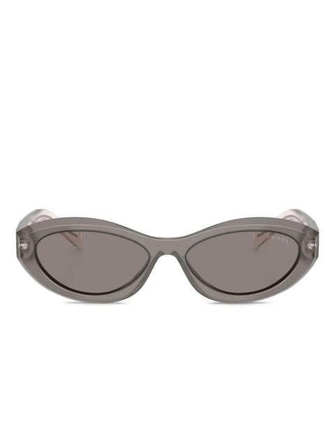 Prada Eyewear Symbole oval-frame sunglasses - Grey - zdjęcie produktu nr 1