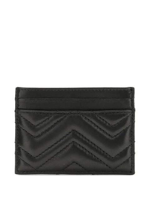 Gucci GG Marmont chevron card holder - Black - zdjęcie produktu nr 1