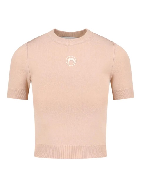 Marine Serre Moon-logo short-sleeved top - Neutrals - zdjęcie produktu nr 2