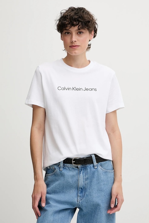 Calvin Klein Jeans t-shirt bawełniany damski kolor biały LV047C912G - zdjęcie produktu nr 1