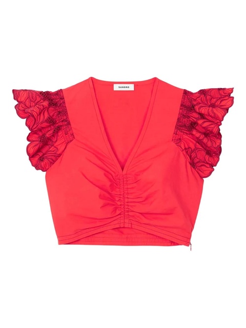 SANDRO ruffle tank top - Red - zdjęcie produktu nr 1