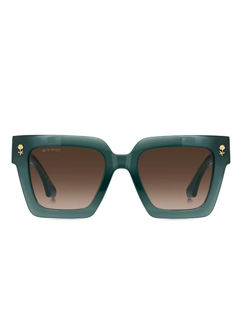 ETRO rose-embellished square-frame sunglasses - Green - zdjęcie produktu nr 1