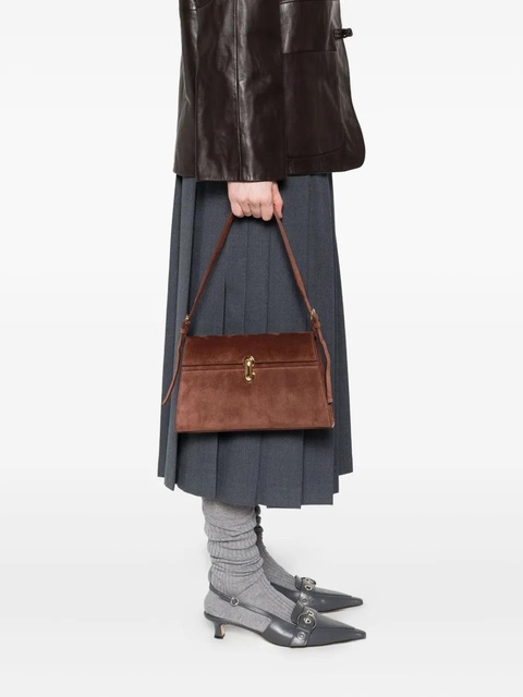 Savette suede clasp shoulder bag - Brown - zdjęcie produktu nr 2