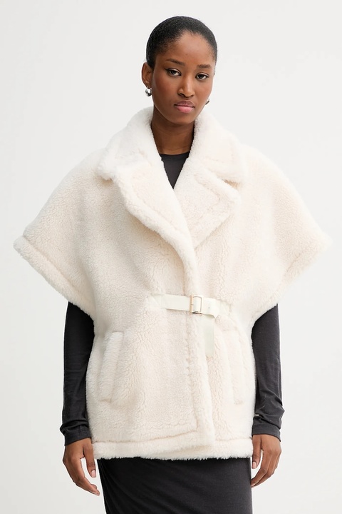 Blugirl Blumarine bezrękawnik z domieszką wełny kolor beżowy przejściowy PF5003.T0300 - zdjęcie produktu nr 1