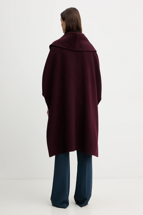 Elisabetta Franchi poncho wełniane kolor bordowy CP67D56E2 - zdjęcie produktu nr 2