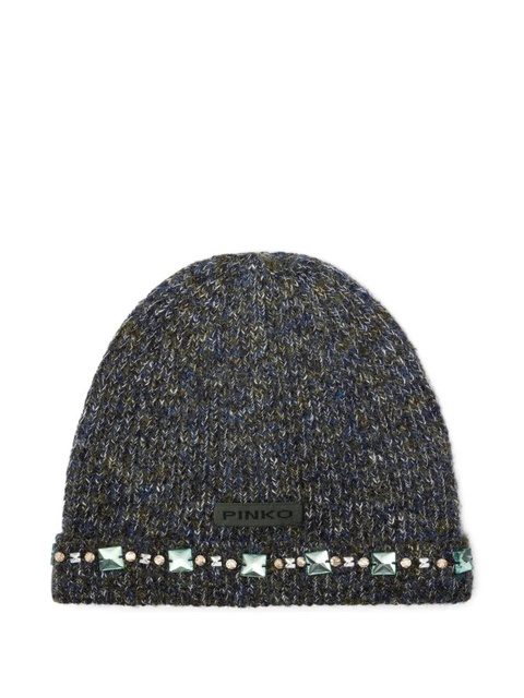 PINKO mouliné knit beanie hat - Grey - zdjęcie produktu nr 1