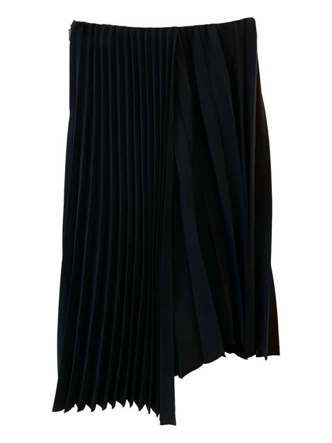 Saint Laurent pleated-construction asymmetric skirt - Black - zdjęcie produktu nr 2