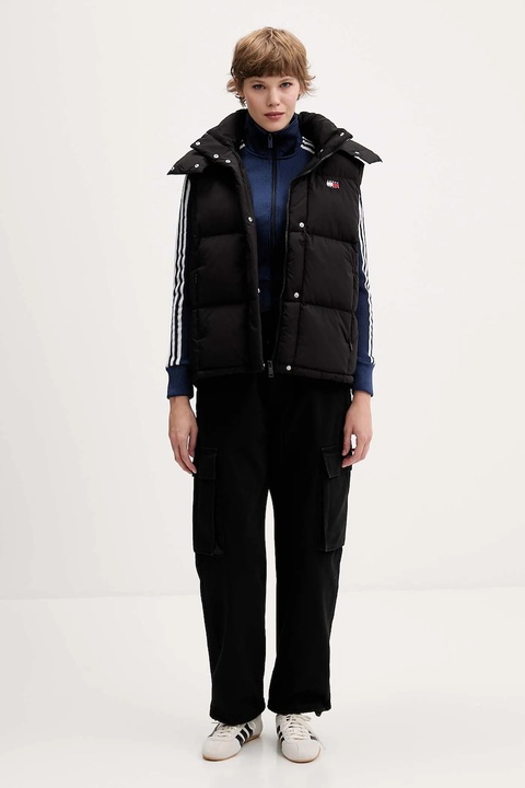 Tommy Jeans bezrękawnik puchowy kolor czarny zimowy DW0DW21627 - zdjęcie produktu nr 2