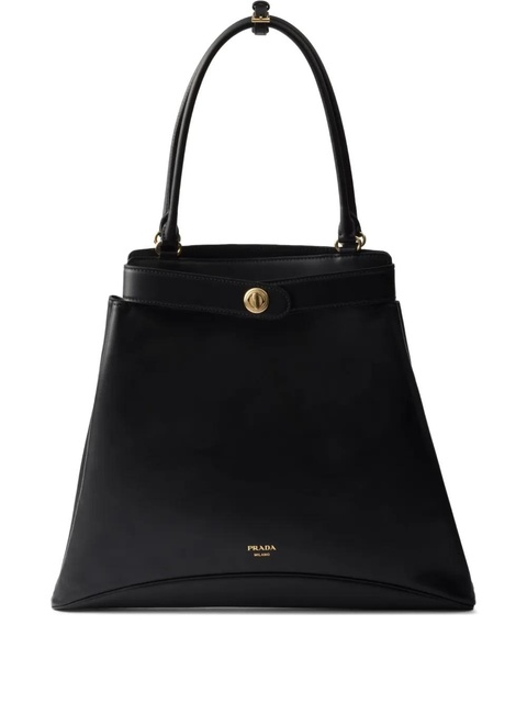 Prada logo-stamp leather tote bag - Black - zdjęcie produktu nr 1