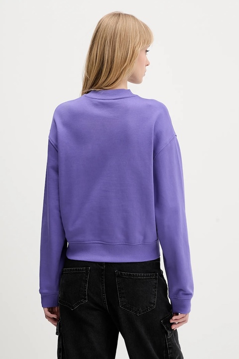 Hugo Blue bluza bawełniana damska kolor fioletowy z aplikacją 50534344 - zdjęcie produktu nr 2