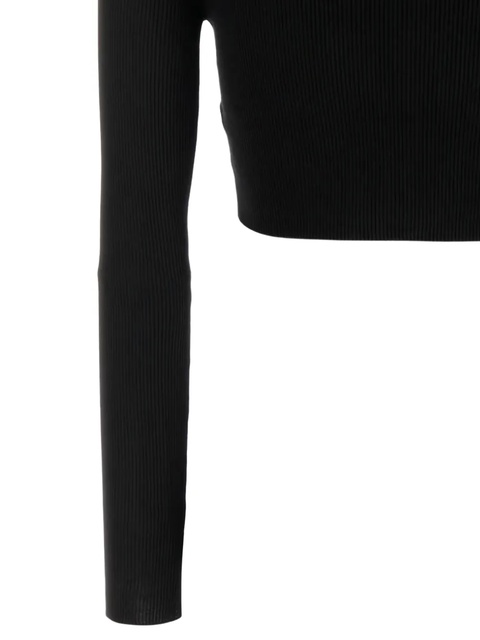 Prada logo ribbed long-sleeve t-shirt - Black - zdjęcie produktu nr 2