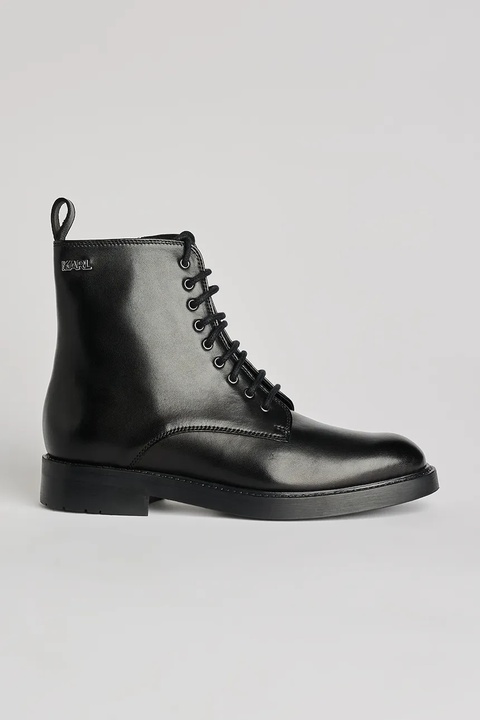 Karl Lagerfeld botki BLAKE damskie kolor czarny na płaskim obcasie KL41454 - zdjęcie produktu nr 1