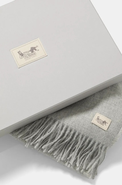 My Alpaca szalik wełniany z alpaki kolor szary gładki THSEST65200 - zdjęcie produktu nr 1