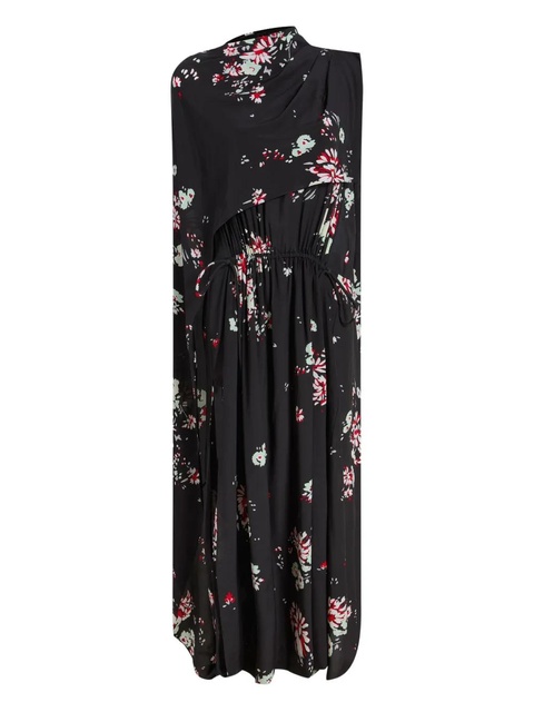 Proenza Schouler floral-print cape midi day dress - Black - zdjęcie produktu nr 1