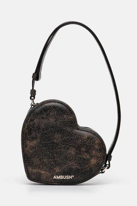 AMBUSH torebka Crackle Heart Shoulder Bag kolor czarny BWNN006F24LEA0011000 - zdjęcie produktu nr 1