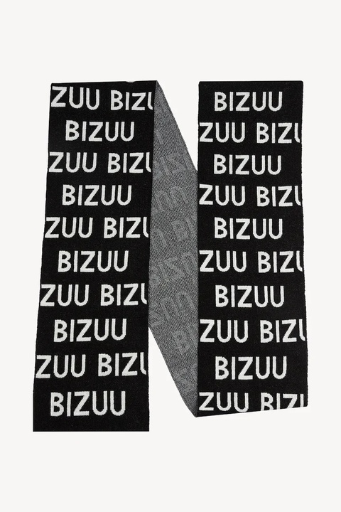 Bizuu szalik z dodatkiem wełny LOGGU damski kolor czarny wzorzysty LOGGU CZARNY - zdjęcie produktu nr 2