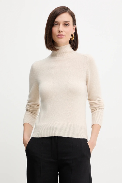 Marella sweter wełniany damski kolor beżowy z półgolfem 2523366254200 - zdjęcie produktu nr 1