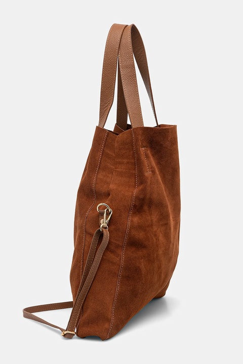 Answear Lab torebka zamszowa kolor brązowy - zdjęcie produktu nr 2