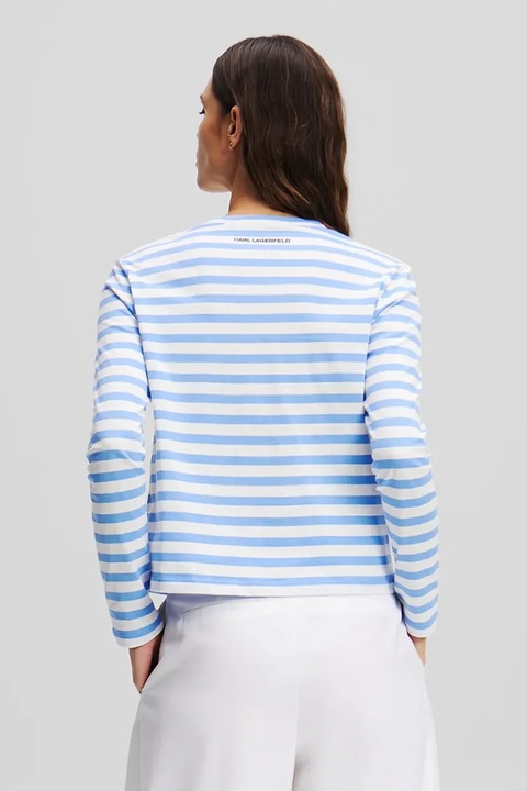 Karl Lagerfeld longsleeve bawełniany kolor niebieski A1W17137 - zdjęcie produktu nr 1