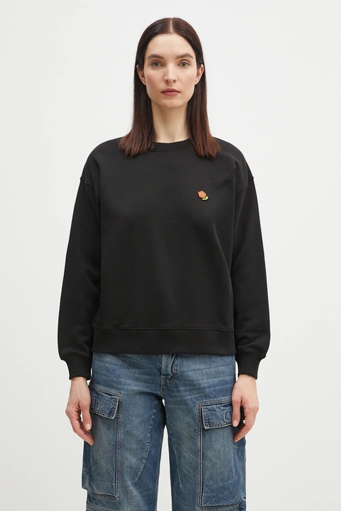 Kenzo bluza bawełniana damska kolor czarny gładka FF52SW1874MF.99J - zdjęcie produktu nr 1