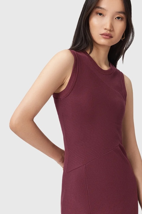 AllSaints sukienka GIA kolor bordowy maxi rozkloszowana W073DD - zdjęcie produktu nr 2