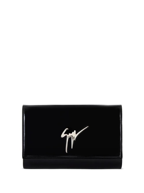 Giuseppe Zanotti Cleopatra glossy clutch bag - Black - zdjęcie produktu nr 1