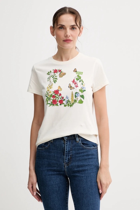Levi's t-shirt bawełniany damski kolor beżowy 17369 - zdjęcie produktu nr 1