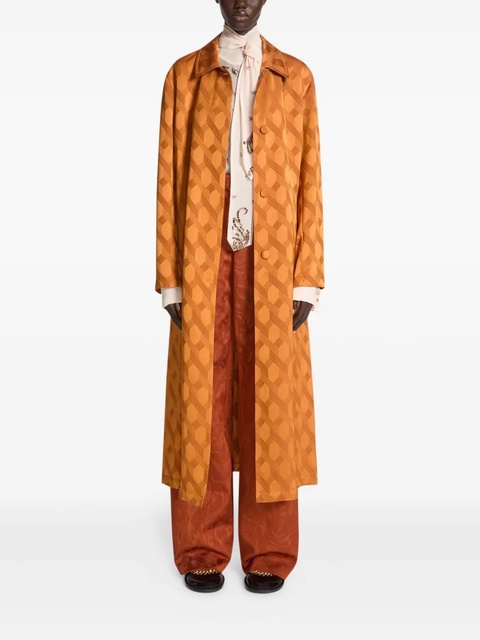 DRIES VAN NOTEN patterned-jacquard coat - Orange - zdjęcie produktu nr 1