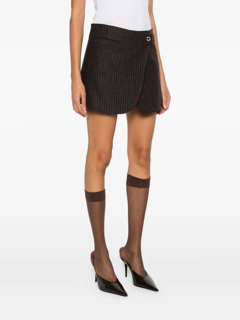 Coperni pinstriped wrap mini skirt - Brown - zdjęcie produktu nr 2