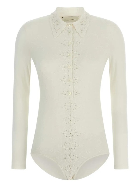 Magda Butrym collar-embroidered bodysuit - Neutrals - zdjęcie produktu nr 1