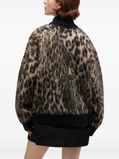 GANNI leopard-print turtleneck sweater - Neutrals - zdjęcie produktu nr 2