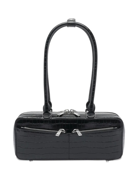 Self-Portrait crocodile-effect shoulder bag - Black - zdjęcie produktu nr 1