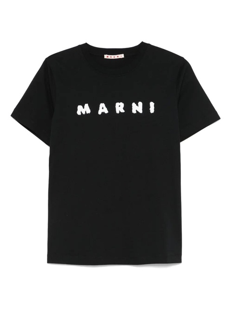 Marni fluffy logo T-shirt - Black - zdjęcie produktu nr 1