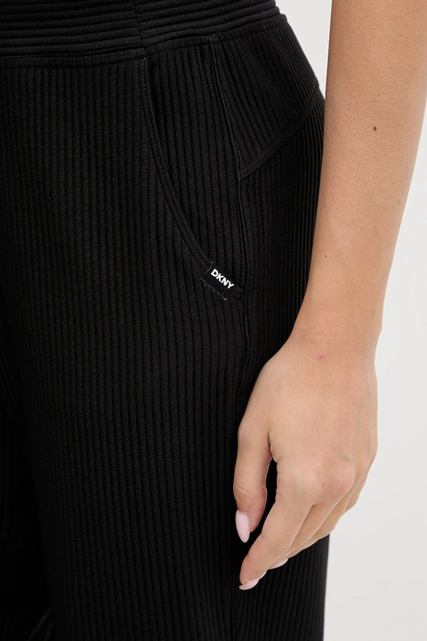Dkny spodnie dresowe damskie kolor czarny gładkie DP5P3498 - zdjęcie produktu nr 2