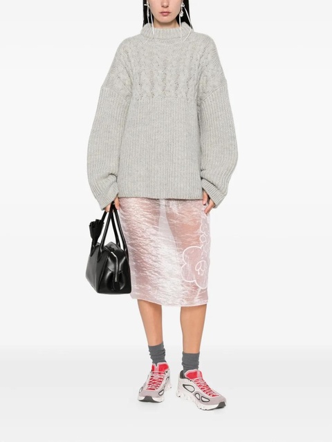 Cecilie Bahnsen cable-knit crew-neck sweater - Grey - zdjęcie produktu nr 1