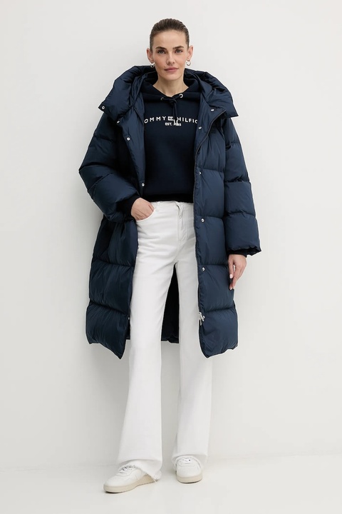 Tommy Hilfiger kurtka puchowa kolor granatowy zimowa WW0WW47745 - zdjęcie produktu nr 2