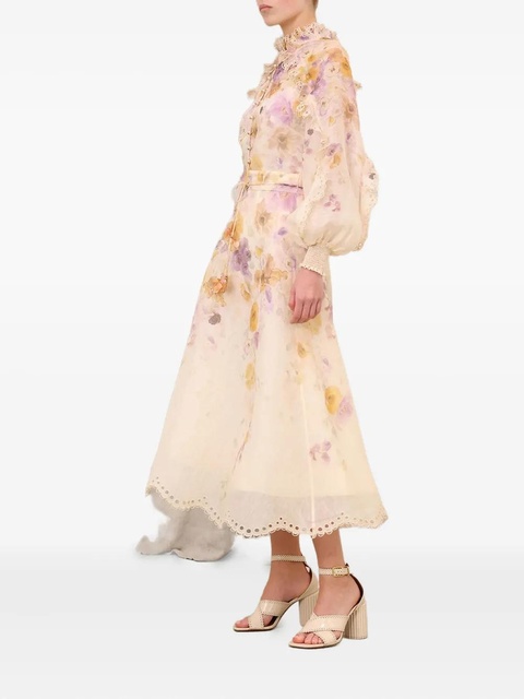 ZIMMERMANN Memento embroidered midi skirt - Neutrals - zdjęcie produktu nr 2