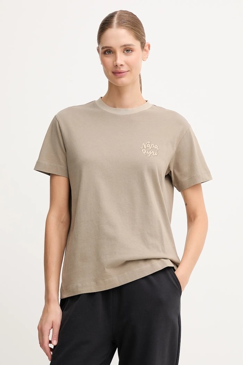 Napapijri t-shirt bawełniany S-Fedaia damski kolor zielony NP0A88XON1T1 - zdjęcie produktu nr 1