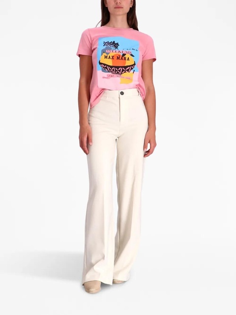 Weekend Max Mara graphic-print cotton T-shirt - Pink - zdjęcie produktu nr 2