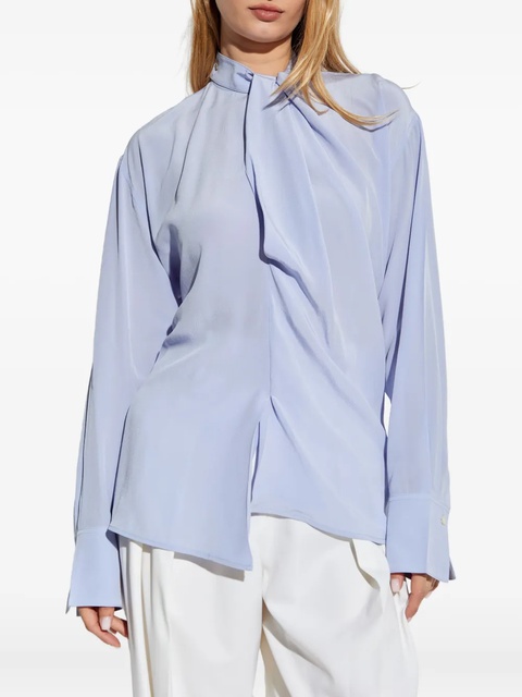 Victoria Beckham draped silk blouse - Blue - zdjęcie produktu nr 2