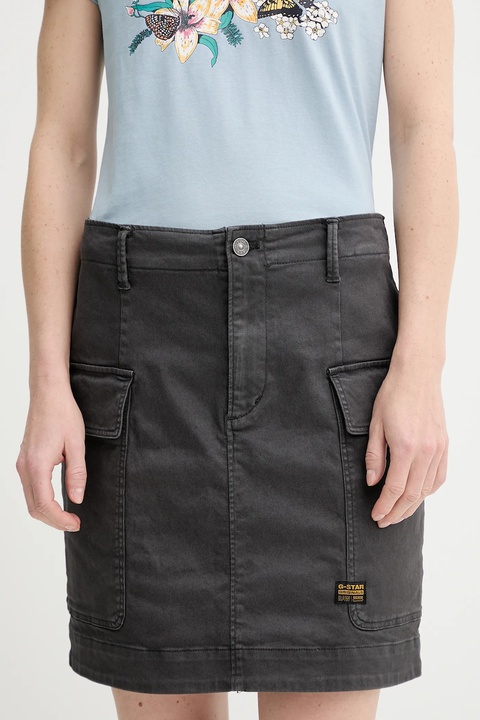 G-Star spódnica jeansowa kolor szary mini prosta D25235-C106 - zdjęcie produktu nr 1